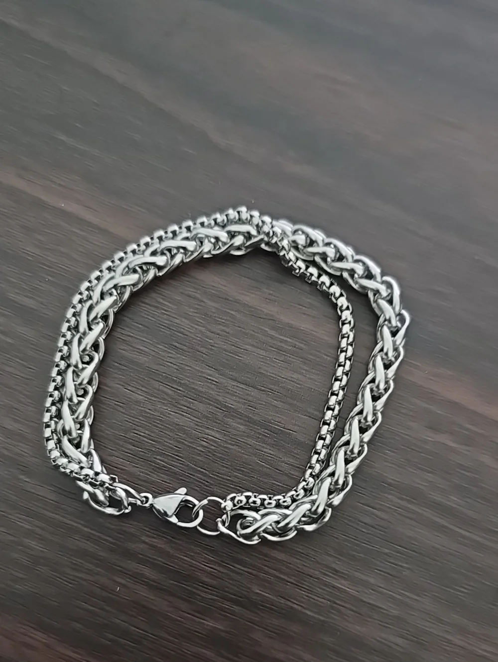 Sterling Silver Twist Chain Bracelet - Silver